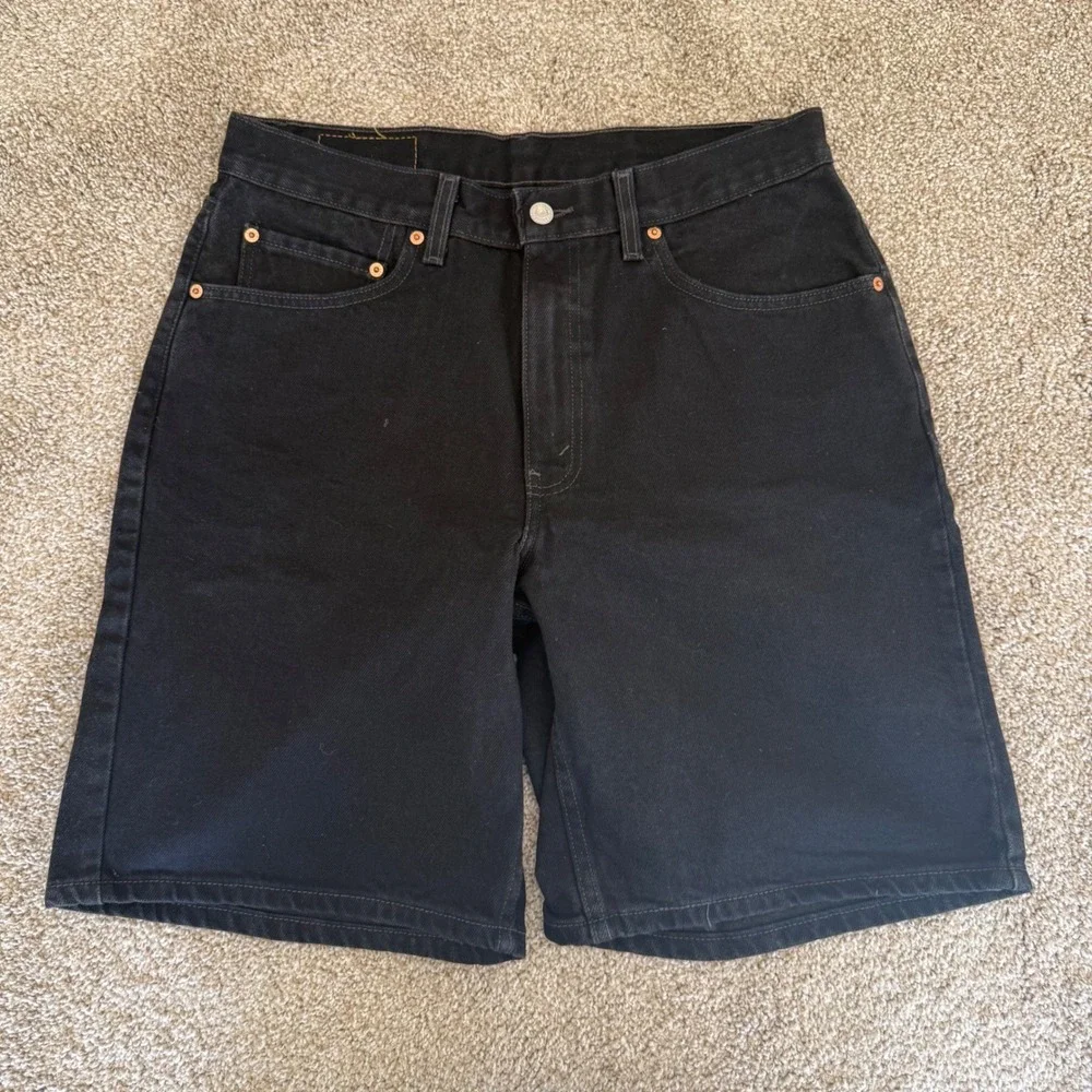 Levi's 550 Relaxed Fit Shorts Mens 34 Black Denim vintage y2k